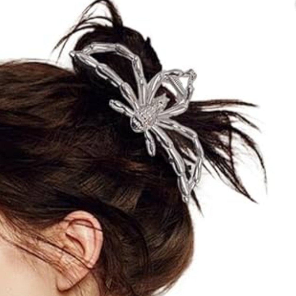 Silvery SPIDER METAL HAIR CLAW